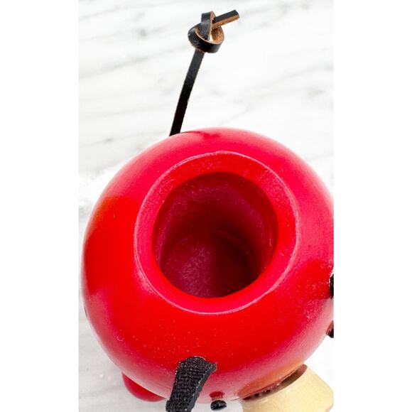 Vtg Perky Pig Snack Fork Set Red Hors D'oeuvre Appetizer 6 Forks Wood Japan New - Picture 10 of 10